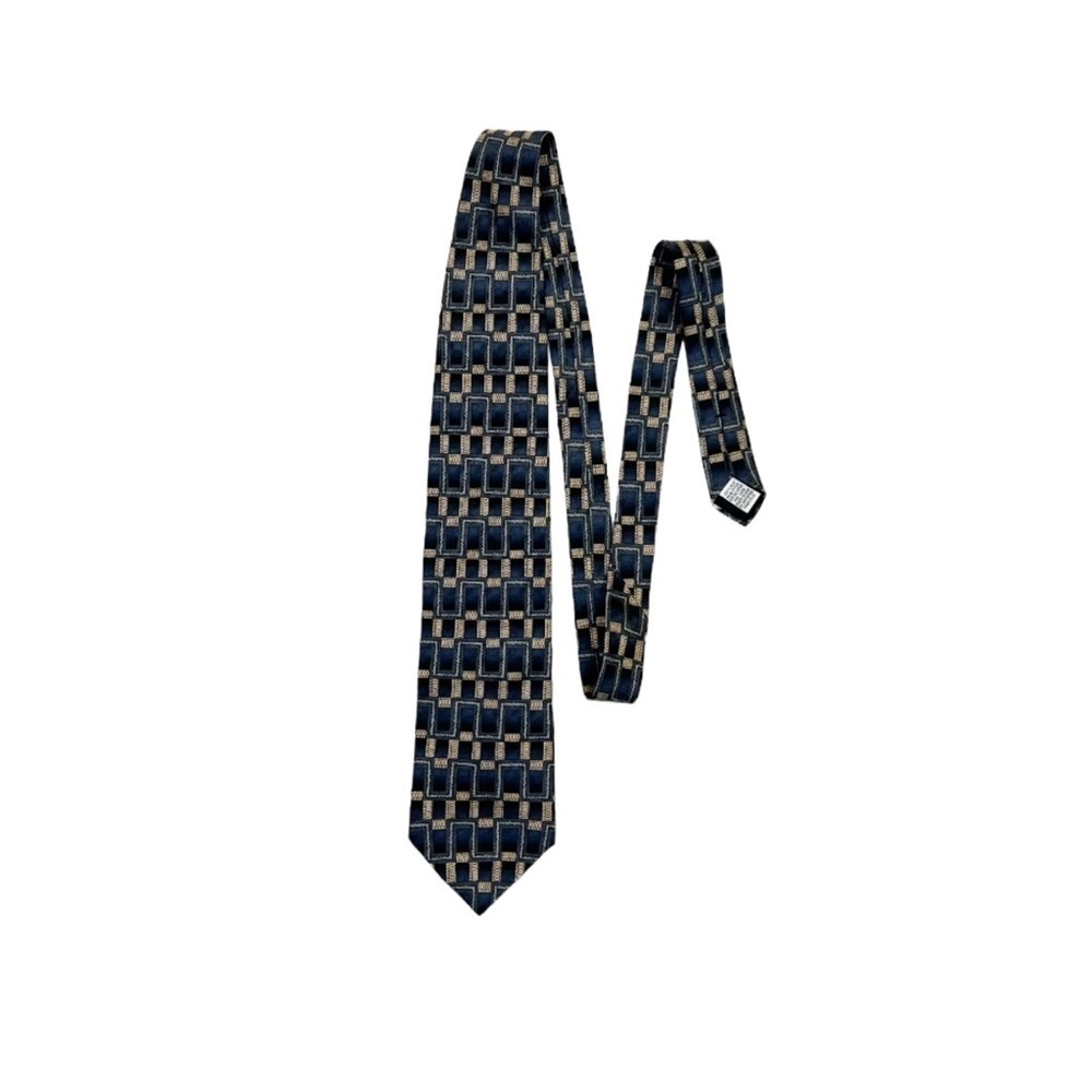 HONORS 100% Silk Tie Blue Tan